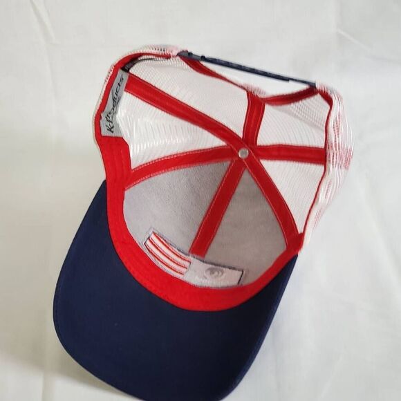 Draft ListingChannel Seed Trucker Hat Navy Blue Red White Mesh Snapback USA Flag - Picture 5 of 6